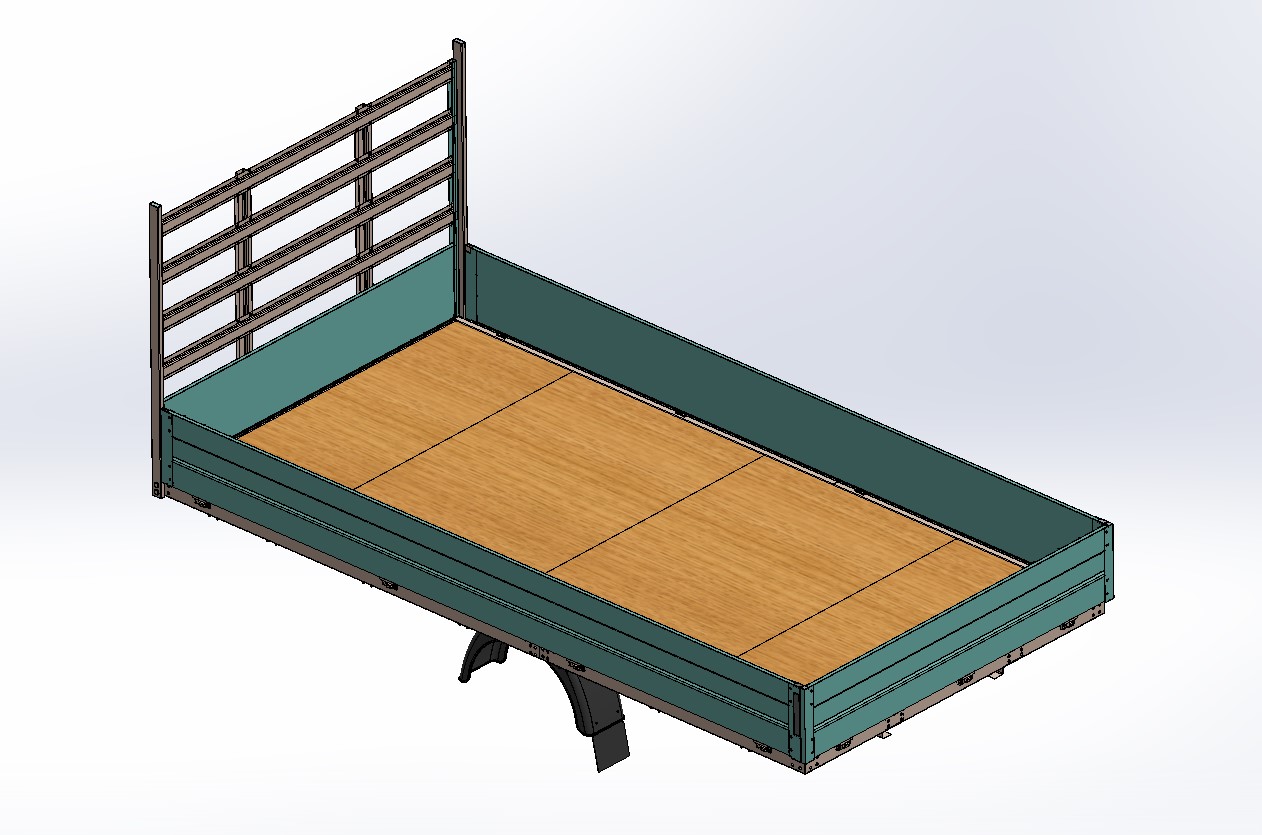 Furgone pianale con sponde ribaltabili ECO con pavimento in compensato — Kit-Go Vehicle Body Kit